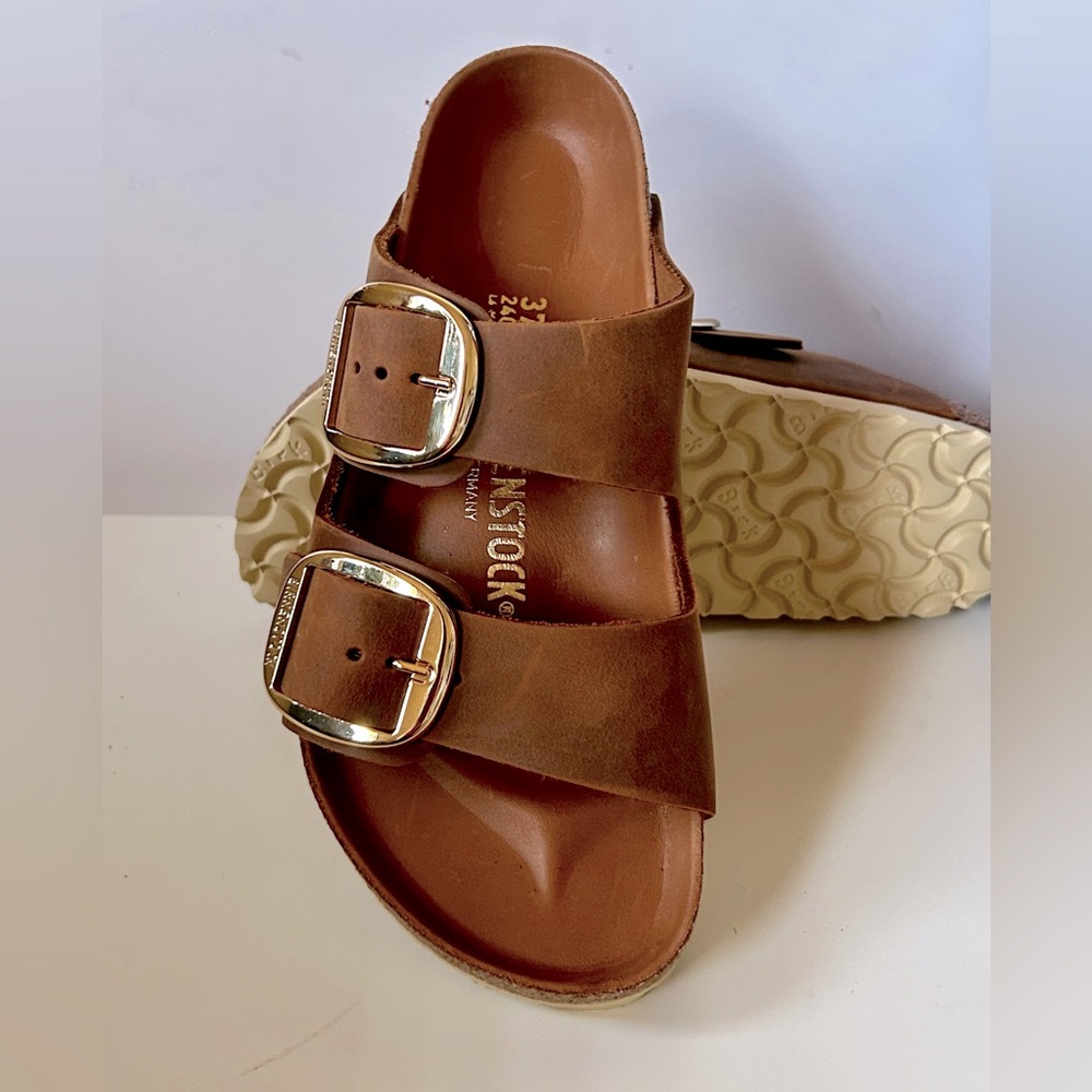 NEW In Box-Birkenstock Arizona Big Buckle Cognac leather size EU:38 /US:7-7.5